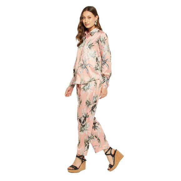 Gypsie Blu Satin Silky Pajama Pant Set for Women Loungewear Sleepwear 2 Piece - Picture 4 of 7